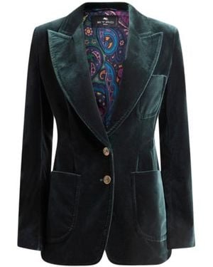 Etro Stretch Velvet Jacket - Blue