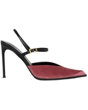 Etro Leather And Velvet Court Shoes - Pink