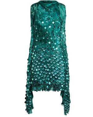Etro Silk Mini Dress With Sequin Embroidery - Green