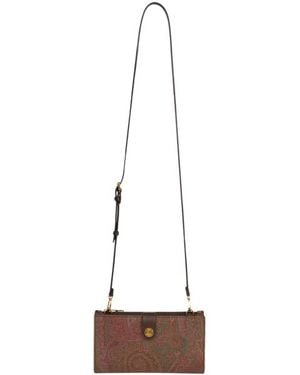 Etro Essential Arnica Wallet With Shoulder Strap - White