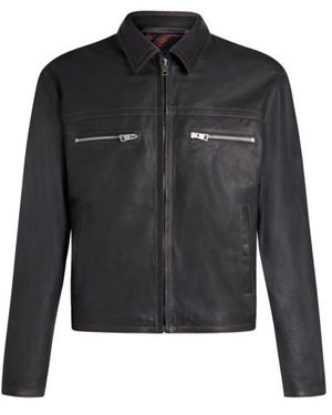 Etro Lederjacke, Herren, Größe - Schwarz