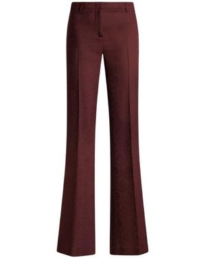 Etro Cool Wool Jacquard Trousers - Purple
