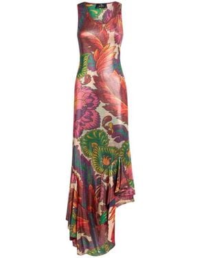 Etro Dévoré Stretch Jersey Dress With Cutout in Orange | Lyst