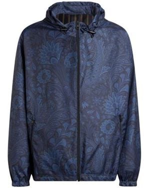 Etro Floral Paisley Windbreaker Jacket - Blue