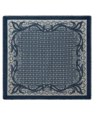 Etro Wool Scarf With Tie Motif - Blue