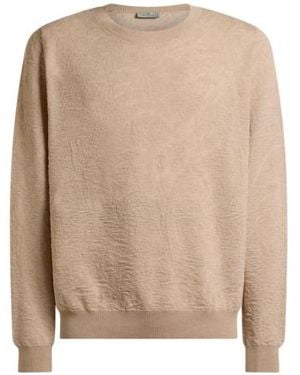 Etro Cotton Jumper With Floral Paisley Motif - Natural