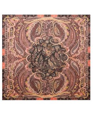 Etro Modal Shawl With Floral Paisley Motif - Pink