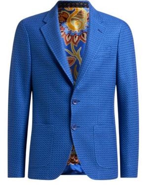 Etro Woven Jersey Jacket - Blue