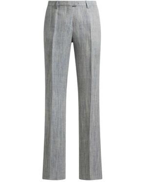 Etro Linen-Blend Pants - Gray