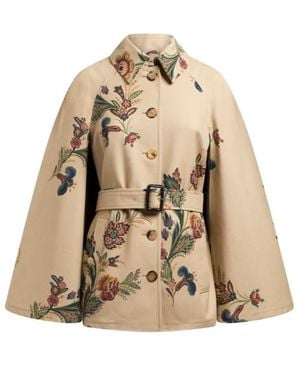 Etro Trench A Mantella Con Stampa Floreale, Donna, Taglia - Neutro