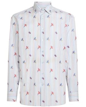 Etro Archive Tie Cotton Jacquard Shirt - White