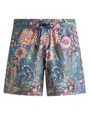 Etro Floral Paisley Swim Shorts - Blue