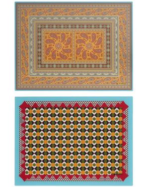 Etro Lot De Deux Assiettes De Présentation À Motifs - Jaune