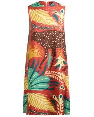 Etro X Tabby Booth Silk Mini Dress With Placed Print - White