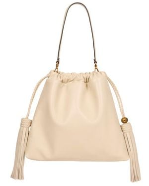 Etro Medium Leather Kalispera Bag With Tassels - Natural