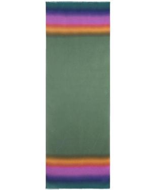 Etro Wool And Silk Jacquard Scarf With Paisleys And Faded Print - Green