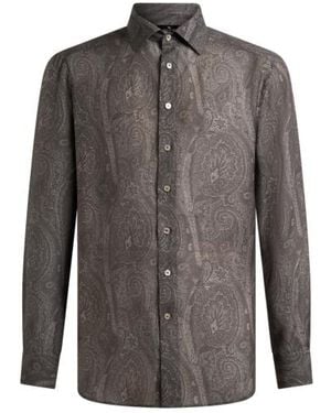 Etro Silk Paisley Shirt - Gray