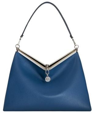 Etro Large Leather Vela Bag - Blue