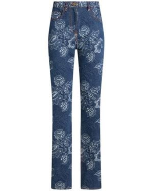 Etro Regular-Fit Jacquard Jeans - Blue