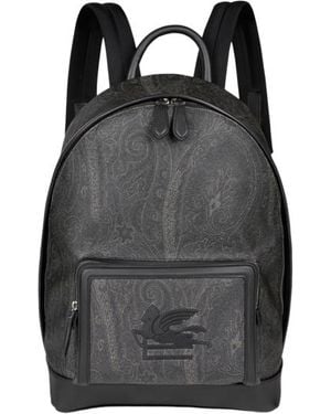 Etro Arnica Backpack With Pegaso Detail - Black