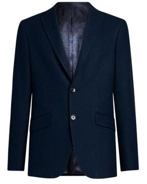 Etro Worked Weave Jersey Jacket - Blue
