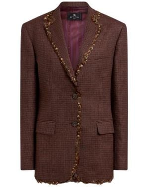 Etro Giacca Monopetto - Marrone