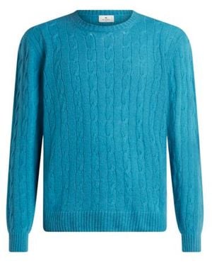 Etro Cable-Knit Cashmere Jumper, , Light - Blue