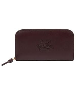 Etro Portafoglio Libra Zip Around - Marrone