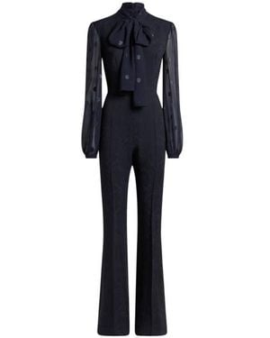 Etro Jumpsuit Aus Cady Mit Jacquardmuster, Damen, Größe - Blau