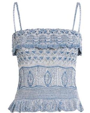 Etro Crocheted Cotton Top - Blue