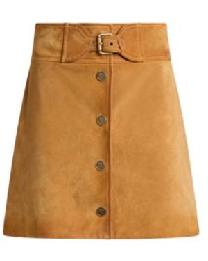 Etro Suede Mini Skirt With Buckle - White
