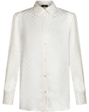 Etro Printed Silk-Viscose Shirt for Women - White
