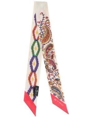 Etro Silk Paisleyina With Floral Paisley And Medallion Motif - White