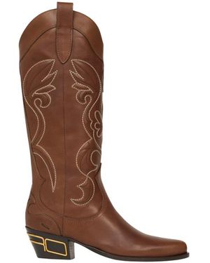 Etro Texan-Style Leather Boots - Brown