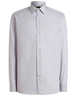 Etro Striped Cotton Shirt - Grey