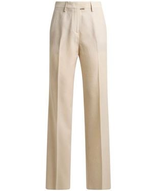 Etro Straight-Leg Wool Jacquard Pants With Paisley Motif - Natural