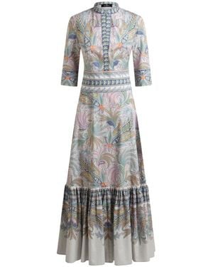 Etro Cotton Dress With Flounce - Gray