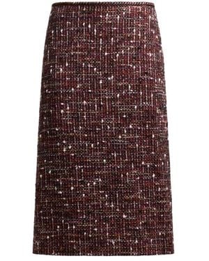 Etro Knee-Length Cotton Tweed Skirt - Purple