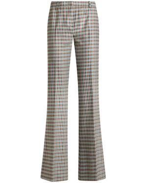 Etro Hose Aus Einer Wollmischung Mit Vichy-Muster, Damen, Größe - Grau