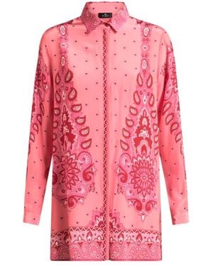 Etro Floral, Medallion And Paisley Shirt - Pink