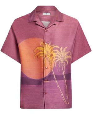Etro Bowling Shirt With Print - Pink