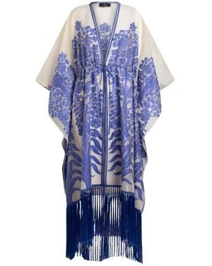Etro Jacquard Kaftan With Fringing - Blue