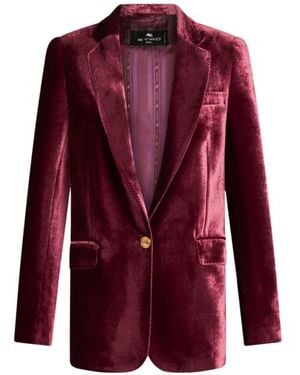 Etro Viscose-Silk Chic Outerwear Jacket - Red