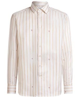 Etro Striped Cotton Jacquard Shirt - White