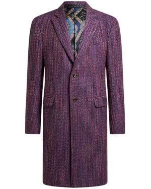 Etro Tweed Coat - Purple