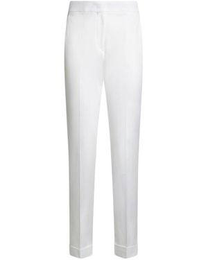 Etro Cropped Stretch Cotton Trousers - White