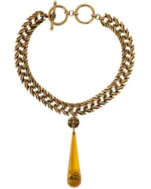 Etro Droplet And Paisley Bee Necklace - Metallic