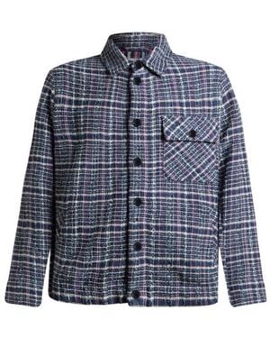 Etro Knit Cotton-Blend Jacquard Jacket With Maxi Check Motif - Blue