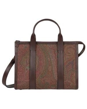Etro Handtasche Mini Mit Arnicamuster, Damen - Braun