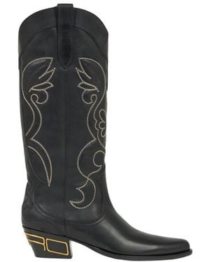 Etro Texan-Style Leather Boots - Black